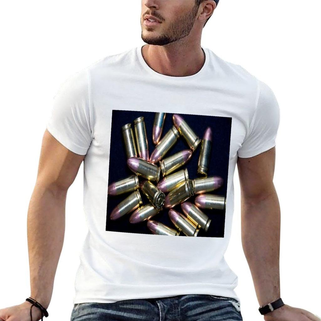 Cluster of 9mm Ammo T-Shirt Large Size Basic Casual T-Shirt
