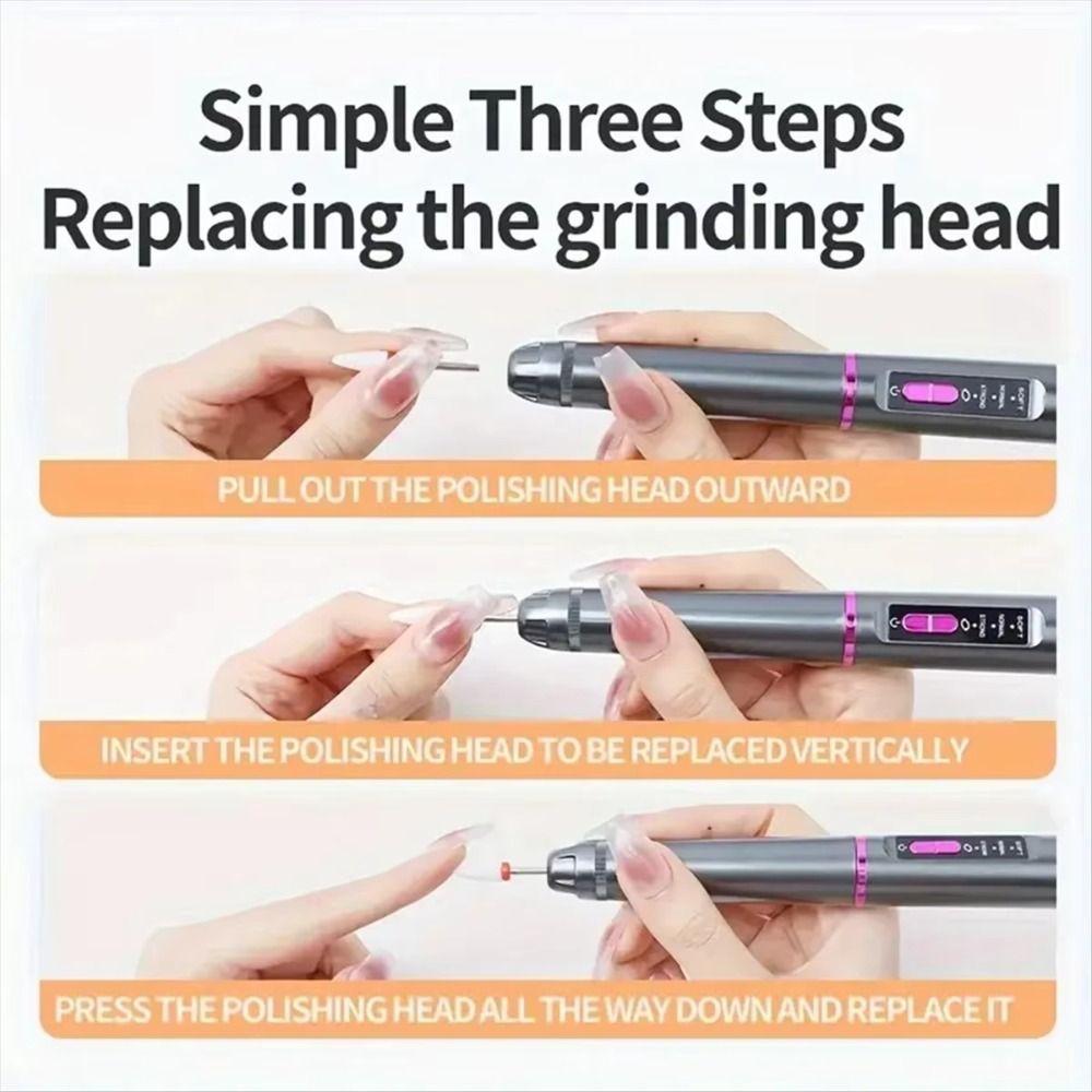 Portable Electric Nail Drill Machine High-Speed Electric Nail Polisher Sanding File Pen  Nail Salon