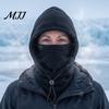 Warm Hiking Hooded Mask Unisex Flannel Balaclava with Drawstring, Ski Hat, Fleece Lined Windproof Winter Commuting Head Gear Face Neck Warmer