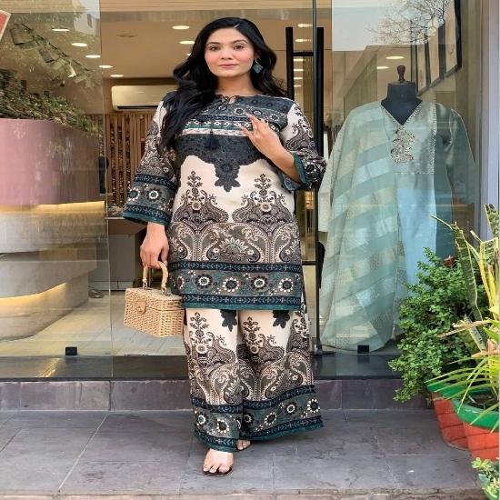 Women's Paisley Printed Kurta & Wide-Leg Trouser Set