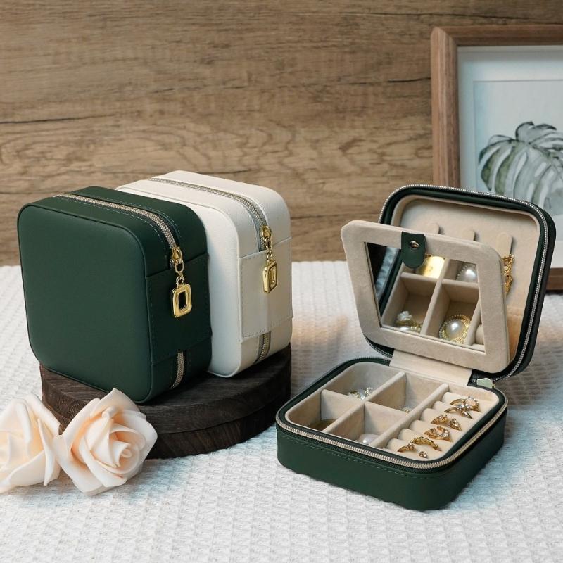 Portable PU Jewelry Organiser Box With Soft Lining And Multi Layer Compartments For Travel Accessory Storage Container