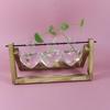 Modern Heart Shape Glass Vases Set With Wooden Frame Suitable For Hydroponic Plant Florals Displays And Home Styling