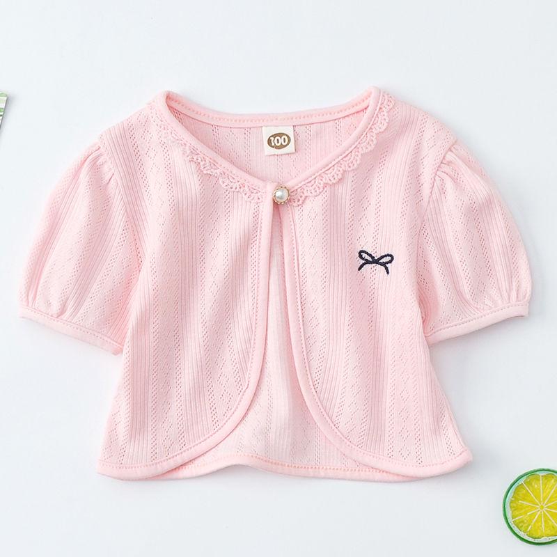 INS Style Toddler Girls  Knitted Cotton Cardigan - Thin Spring/Autumn Shawl Jacket 140 cm