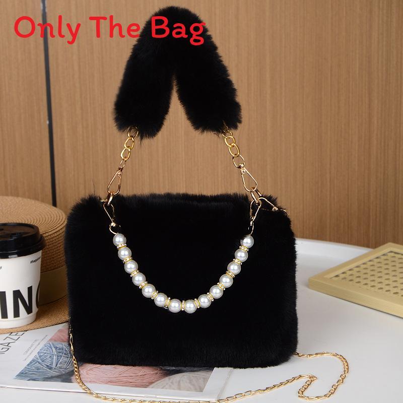 Modern Wooly Tote Bag For Women With Chain Link Detail And Zipper Closure For Casual Outings