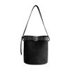 Autumn and winter new suede bag retro cylinder bucket bag women's niche leather buckle portable shoulder bag