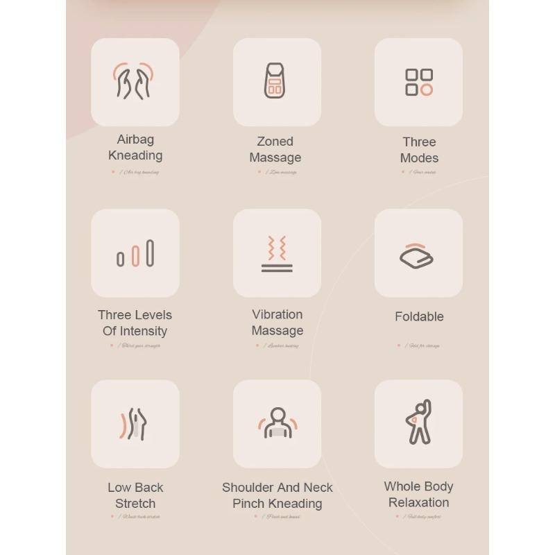 JAIYORL Massage Mat Mattress Full Body Electric Airbag Heated Neck Massager Traction Lumbar Vibration With Remote Controller