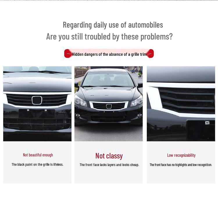 Chromové ozdobné lišty pro mřížku Honda Accord (2008-2013)