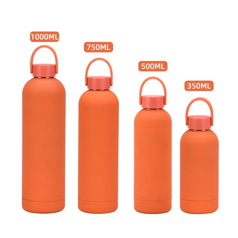 350ml Doppelschichtige Edelstahl-Thermosbecher Tragbarer Griff Einfache Kleine Öffnung Sport-Wasserflasche Outdoor-Wasserbecher