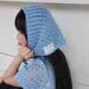 ARTIST CROCHET KNIT SCARF (BLUE)