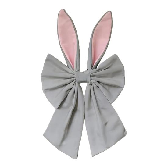 16-tums påskkransrosetter Glad påskkaninöronrosett för trädtopp Dekorativ tygrosett för vårhelg Ytterdörr Vägg Fönster Inomhus Utomhus