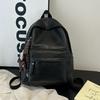 Schoolbag Retro Soft Leather Commuter Backpack Women's 1011 Spring and Summer New College Student Schoolbag Lightweight Travel Backpack Large Capacity