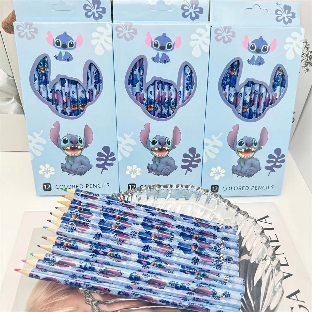 MINISO New Stitch Pencil Set Wooden Pencil Writing Pen Lilo & Stitch Series Student Start of School Stationery Sketch Pen Gift