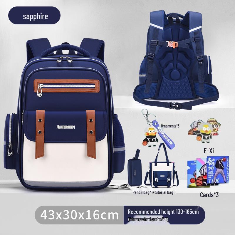 Capybara Oxford Spine-Support Backpack for Grades 1-6: Boys & Girls School Bag
