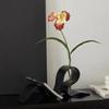 Modern 3D Printed Abstract Curved Vase And Bookend Set Sleek Aesthetic For Home Office Living Room Desktop Decoration
