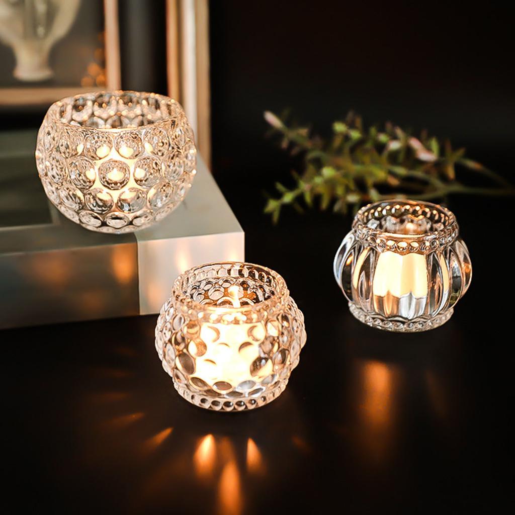 Nordic Glass Candle Holders Decorative Pillar Candle Stands for Birthday Wedding Parties Dinner Table Centerpiece Ornament