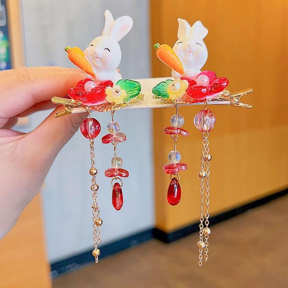 

Colorful Antique Hair Accessories Chinese Style Hairpin Children s Hair Clip Rabbit Shape Hair Clip S