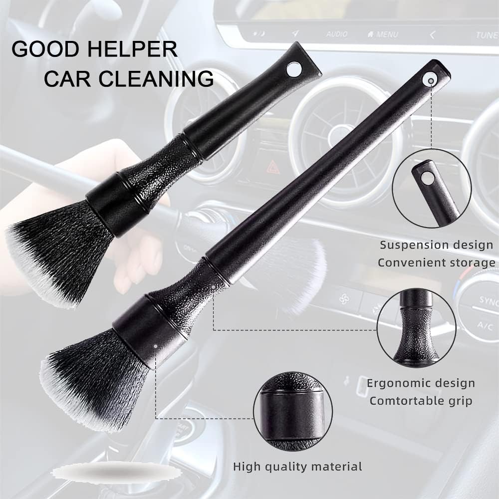 3-teiliges Auto-Detailing-Bürstenset, Auto-Reinigungsbürstenset, ultraweich, Auto-Detailbürste für den Autoinnenraum und die Autopflege, Autoinnenraum im Freien