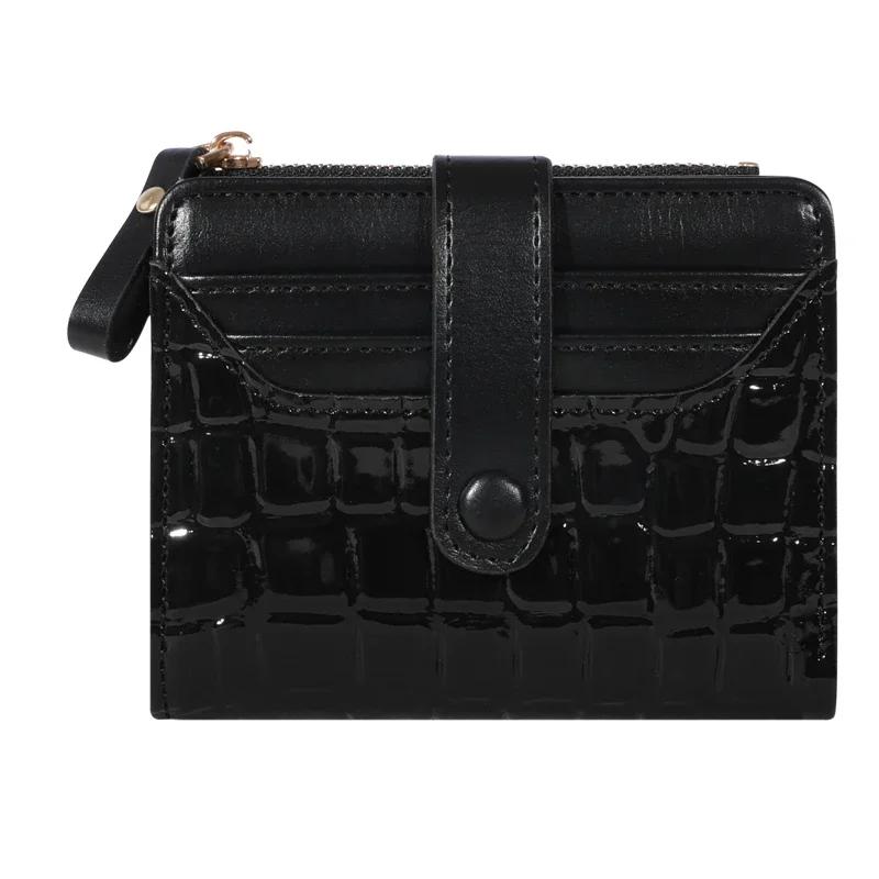 

Элегантный женский кошелек для нескольких карт - надежный клатч с двойной молнией | Повседневный кошелек из искусственной кожи со стильным отделением для хранения карт из крокодиловой кожи