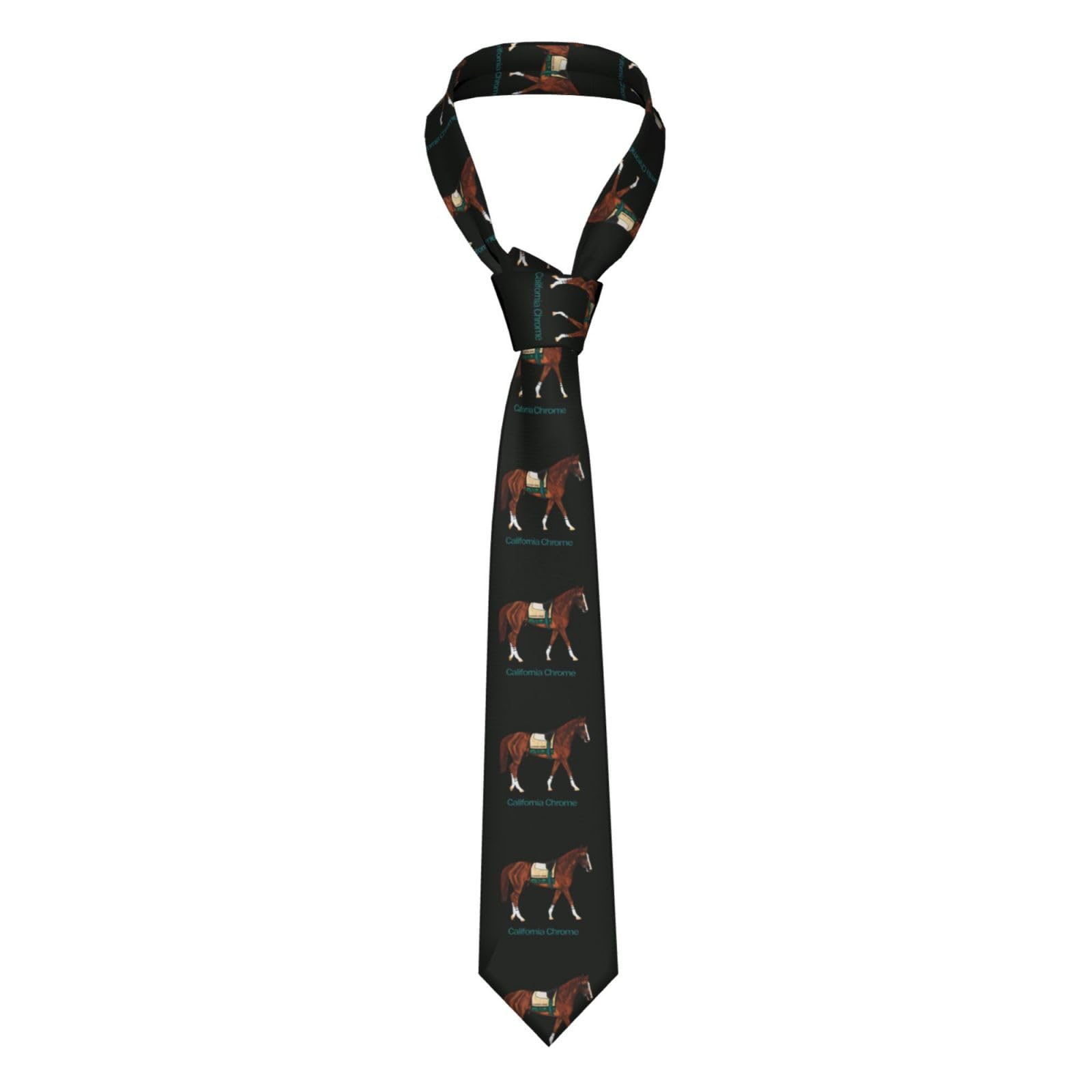 

Chioee Men s Tie, California Chrome, Horse Pattern, Cute, Stylish, Popular, Easy to Tie, Washable, Cool Biz Style, Gentleman, Formal Wear, Wedding,