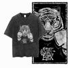 DI TIGER Printed Cotton Acid Washed Exclusive Graphic Unisex T Shirt Cool Vintage Streetwear Men Tshirts Big Size Tee for Men