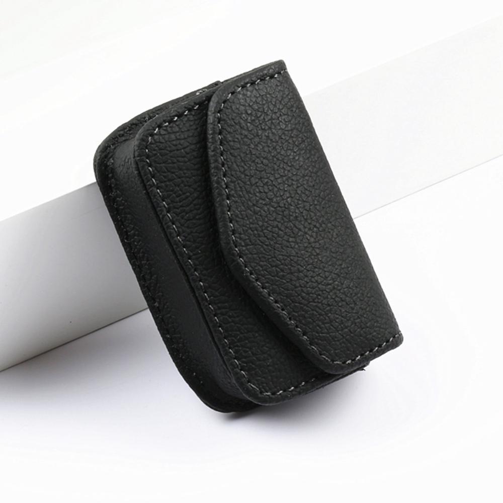 1PC Classic Belt Wearable Glasses Case Portable PU Leather Folding Glasses Storage Box Women Men Case Black Brown
