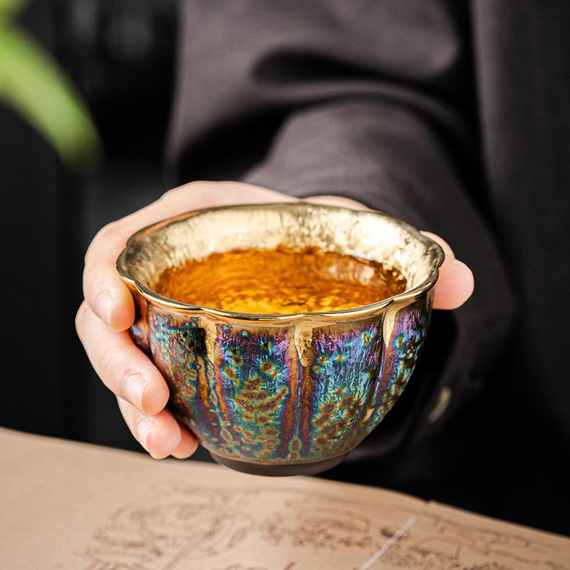 Creative Kung Fu Ceramic Teacup Kiln Transformation Japanese Style Water Cup Retro Porcelain Art Tea Bowl Drinkware