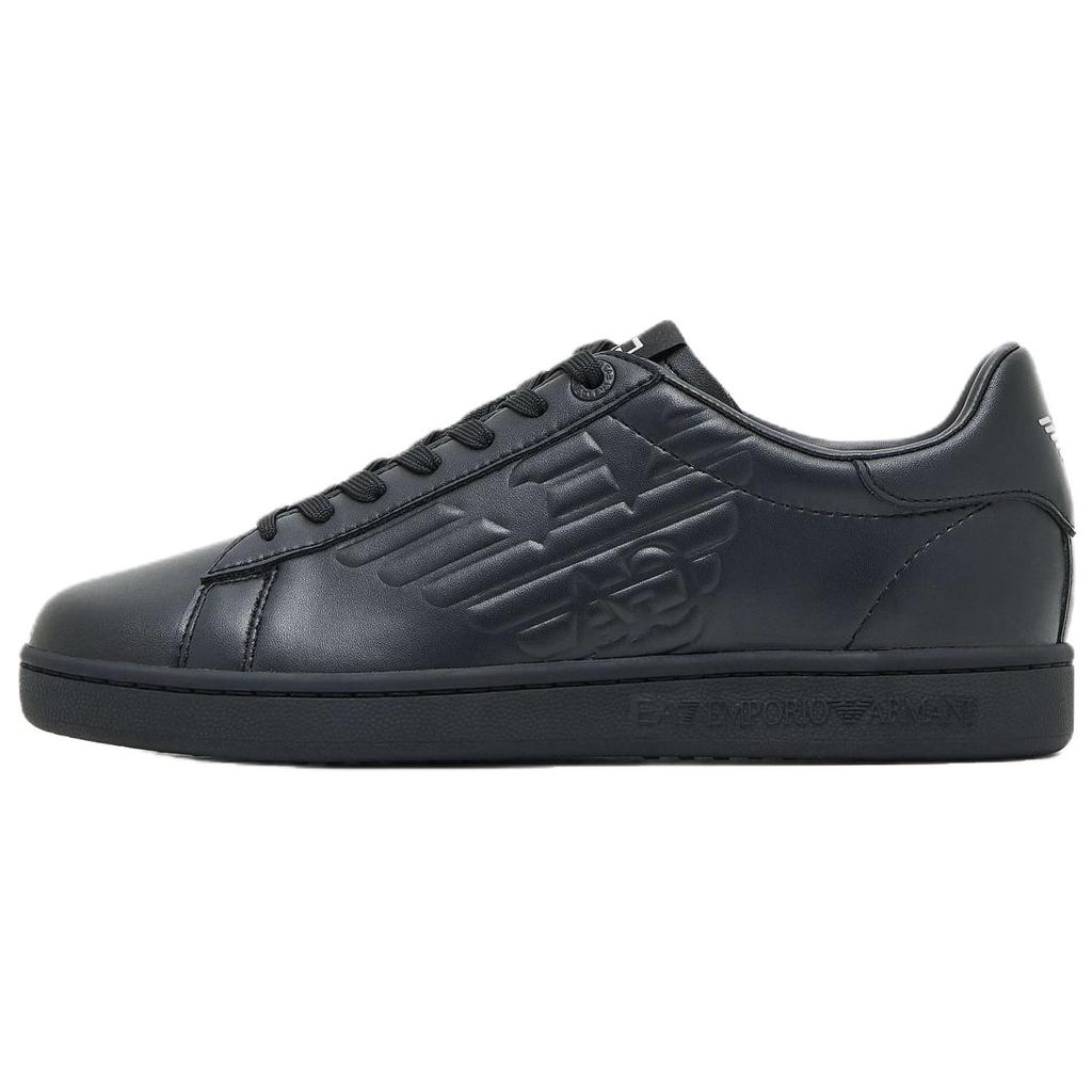 Emporio Armani EA7 Leather Low-Top Lace-Up Sneakers Unisex Sneakers Black 7X000331AF10848MC061