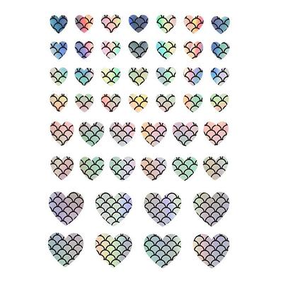 Holographic Stickers Heart Scale Print 48 Pieces