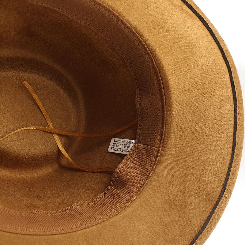 New Wome Men Black Suede Chapeu Western Cowboy Hat Gentleman Jazz Sombrero Hombre Cap Dad Cowgirl Hats Size 56-58cm
