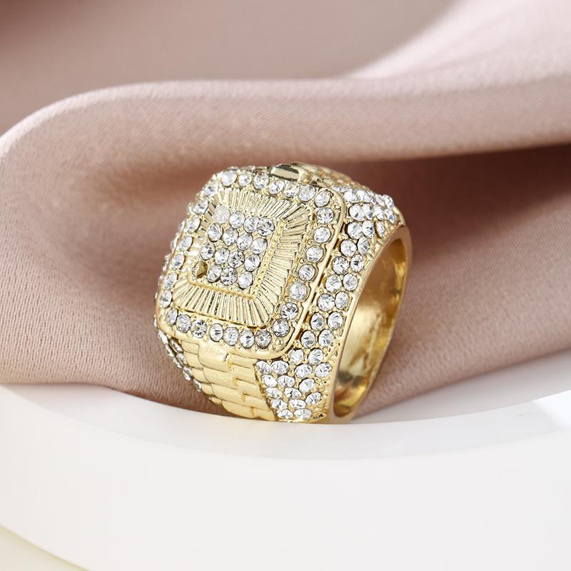 Luxury Classic Men's Cubic Zirconia Ring, Two Tone Fashionable Aesthetic Jewelry, Banquet and Party Accessories Gifts