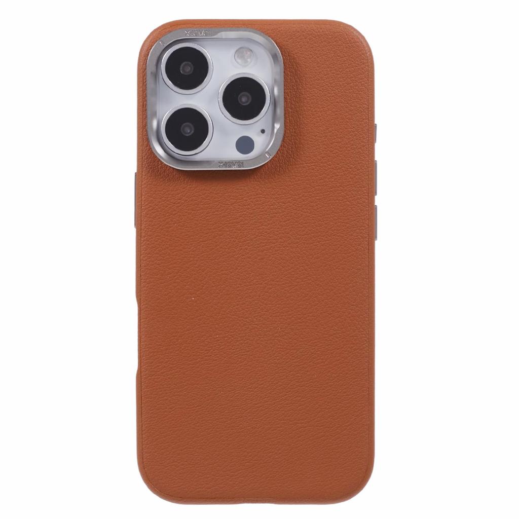 For iPhone 16 Pro Max Case PU Leather Coated PC Anti-Scratch Phone Cover