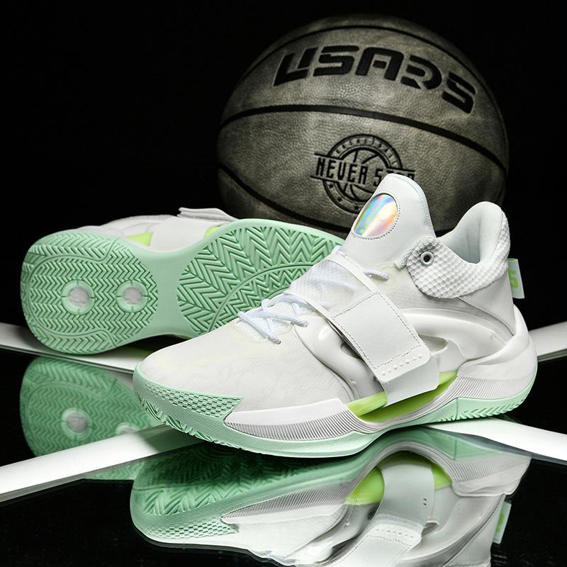MD Rubber Sole Basketball Shoes Velcro New Running Shoes Teenagers Primary and Secondary School Students Older Children Sports Shoes Men's and Women's