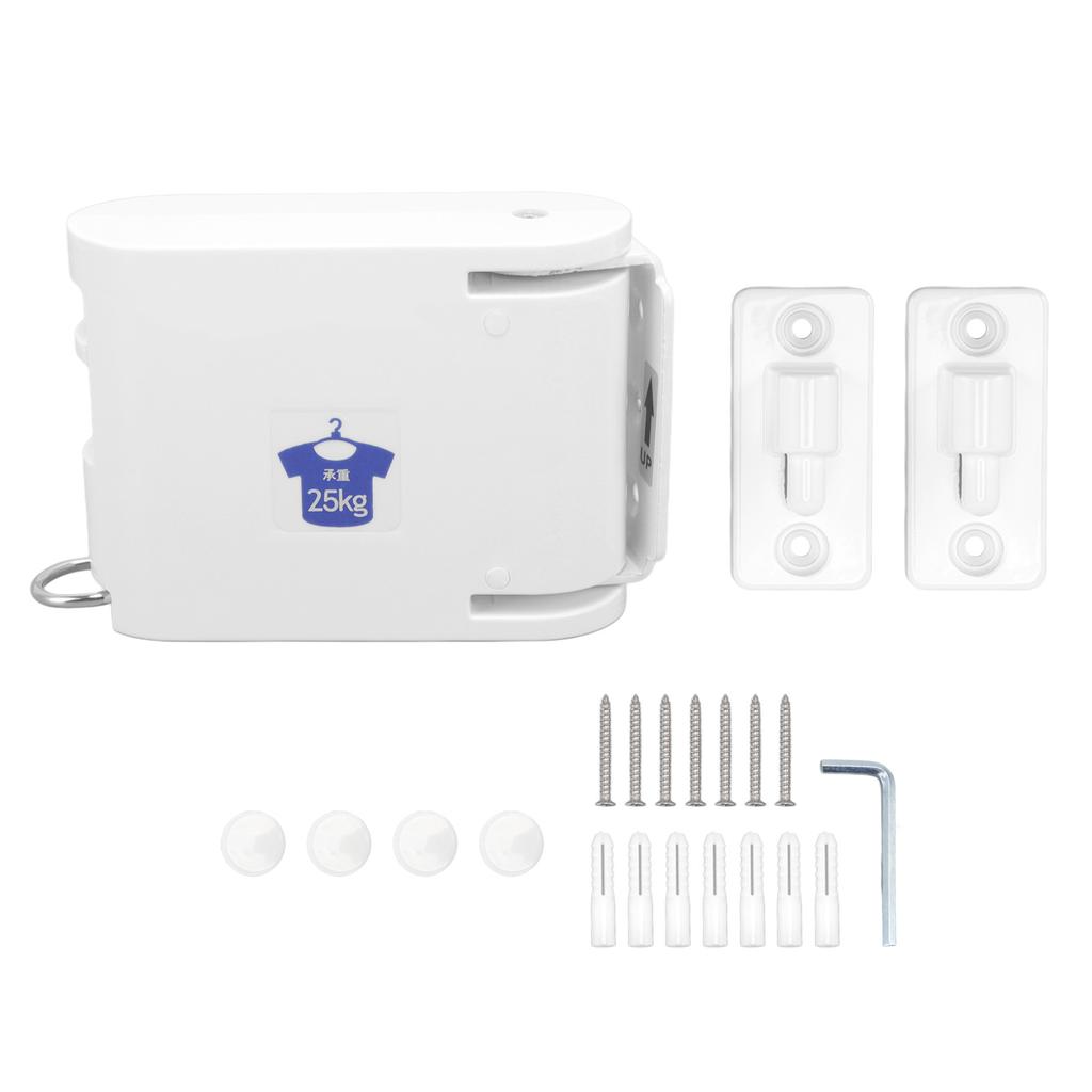 4.2m Thickened Retractable Clothesline Concealed Positioning Buckle Indoor Room Wall Mounted