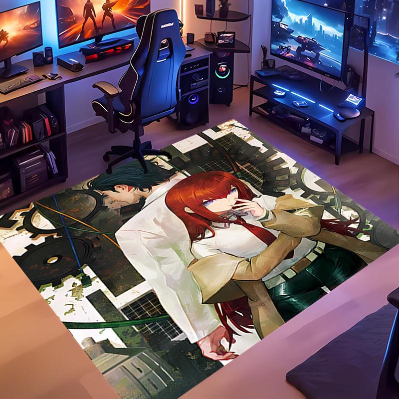 Steins;Gate-Themed Entrance Mat,Non-Slip Mat Area Rug,Room Decor,Outdoor Decor,Kitchen Rug,Doormat - Machine Washable,Easy to Clean