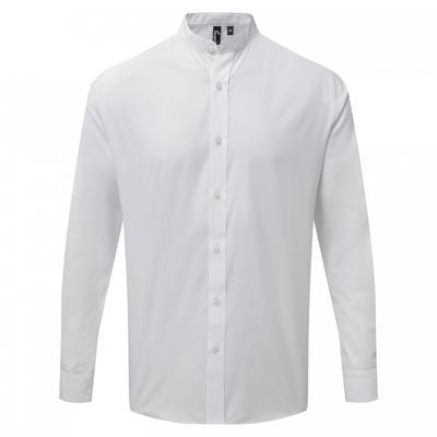 Mens Grandad Collar Long-Sleeved Shirt
