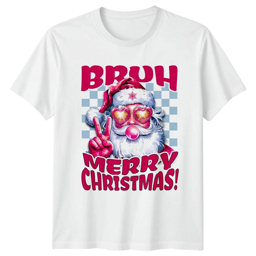 Bruh Merry Christmas Santa Peace Sign Christmas Holidays Unisexs TShirt Unisexs Tee S