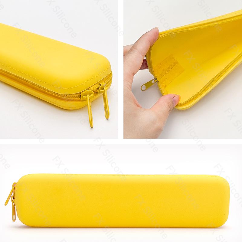 Rectangular Silicone Cartoon Pencil Case - Student Stationery Bag with Printable Logo
