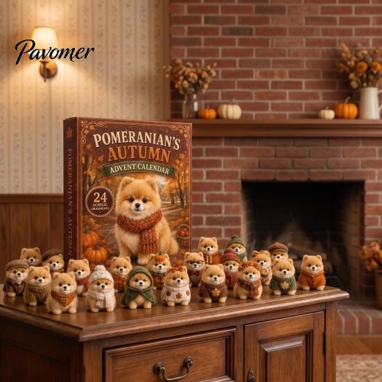 Giochi Festivi Interattivi 2026 Calendario dell'Avvento di Natale per Cani, Set di Ornamenti Acrilici a 24 Giorni con Figure di Cuccioli, Decorazione Piatta 2D da Appendere all'Albero