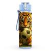 1PC Tiger With Football Jungle Animal Print 750ml Color Plastic Sports Water Bottle Leakproof Flip Straw Lid Suitable for Sports Office Home Use