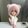 Bear Hat Winter Warm Scarf Hooded Integrated Head Hat Cycling Cold Protection Ear Protection Cute Plush Hat