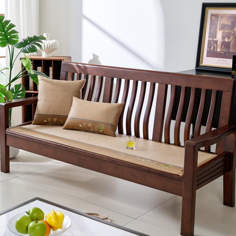 

New Chinese Mahogany Sofa Cushion Summer Wormwood Rattan Mat Mat Solid Wood Chair Furniture Seat Cushion Universal In All Seasons 70*70cm