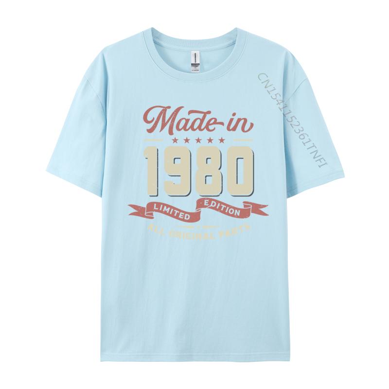 Unisexs T Shirt 43th Birthday Born 1980 Made Tshirts Fall Tops Shirts For Unisex Fashion Normal Tshirt Free Shipping
