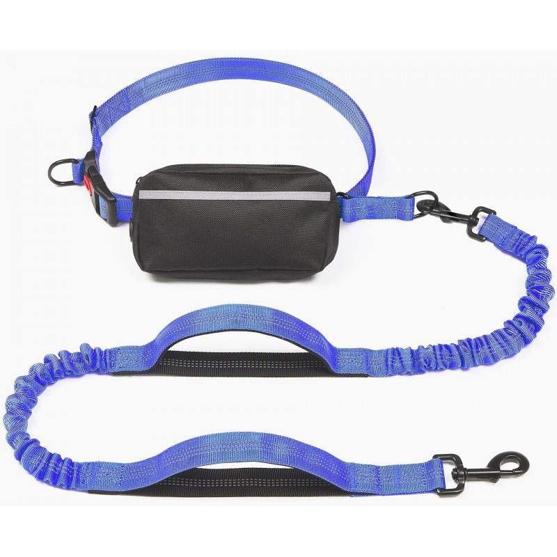 Adjustable Retractable Dog Leash With Waist Belt Pack Walking Running Training Reflective Nylon