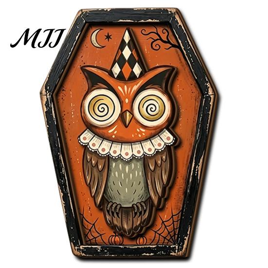 Hanging Decorations for Home Vintage Halloween Wooden Decor, Coffin-Shaped Tabletop Ornaments, Freestanding & Gifts Lovers Ornament Mantel Shelf Porch