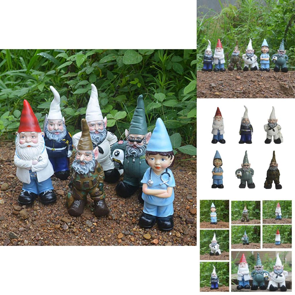 New Design Resin Gnome Elf Doctor Nurse Tree Sailor Pilot Figurine