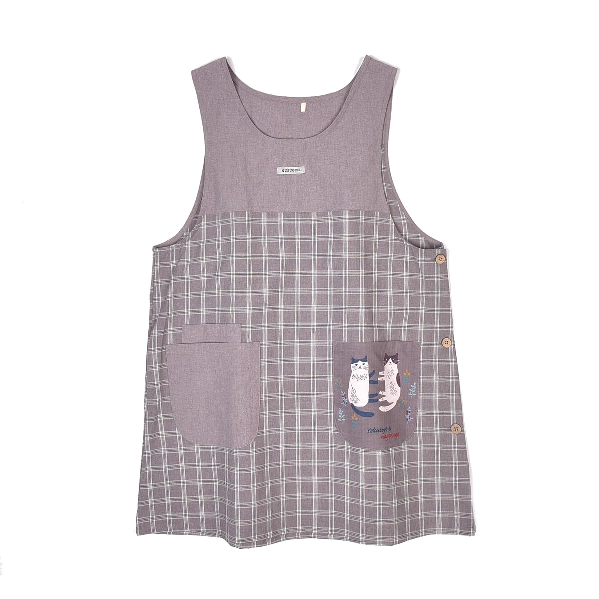 

Side button apron Side button apron a la carte 247555 Gray [Kusuguru Japan] M-L серый