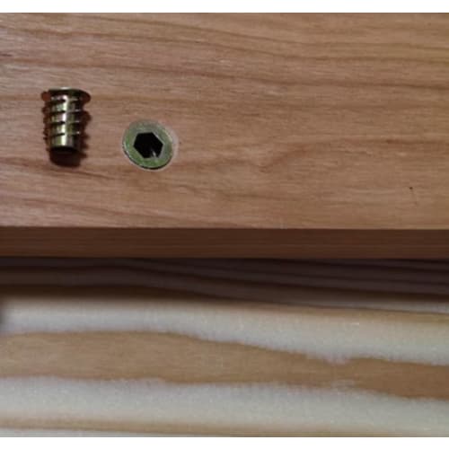 PrimeBlis 30-Piece Set of M4*10mm Threaded Hex Nuts, Zinc Alloy Insert Nuts, Stable Construction, for Furniture Repair, Woodworking, and DIY (Yellow,