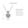 925 Sterling Silver Necklace Shiny Ocean Star Zircon Heart Pendant Necklace Women's Party Birthday Wedding Jewelry Gift