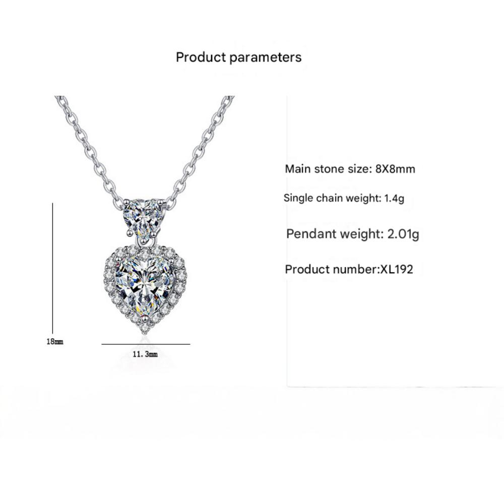 925 Sterling Silver Necklace Shiny Ocean Star Zircon Heart Pendant Necklace Women's Party Birthday Wedding Jewelry Gift