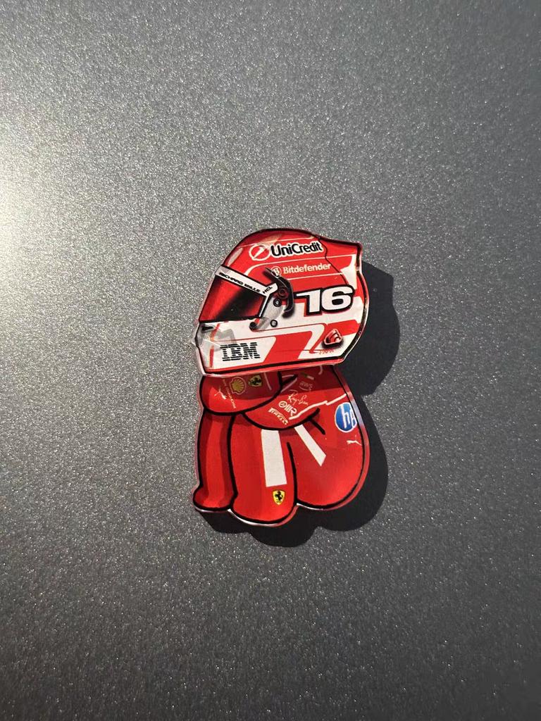 Fashion Q Version for Ferrari Leclerc 16/44 Fridge Logo Magnet 2025 New F1 Supercar Magnetic Racing Sticker Creative Decoration